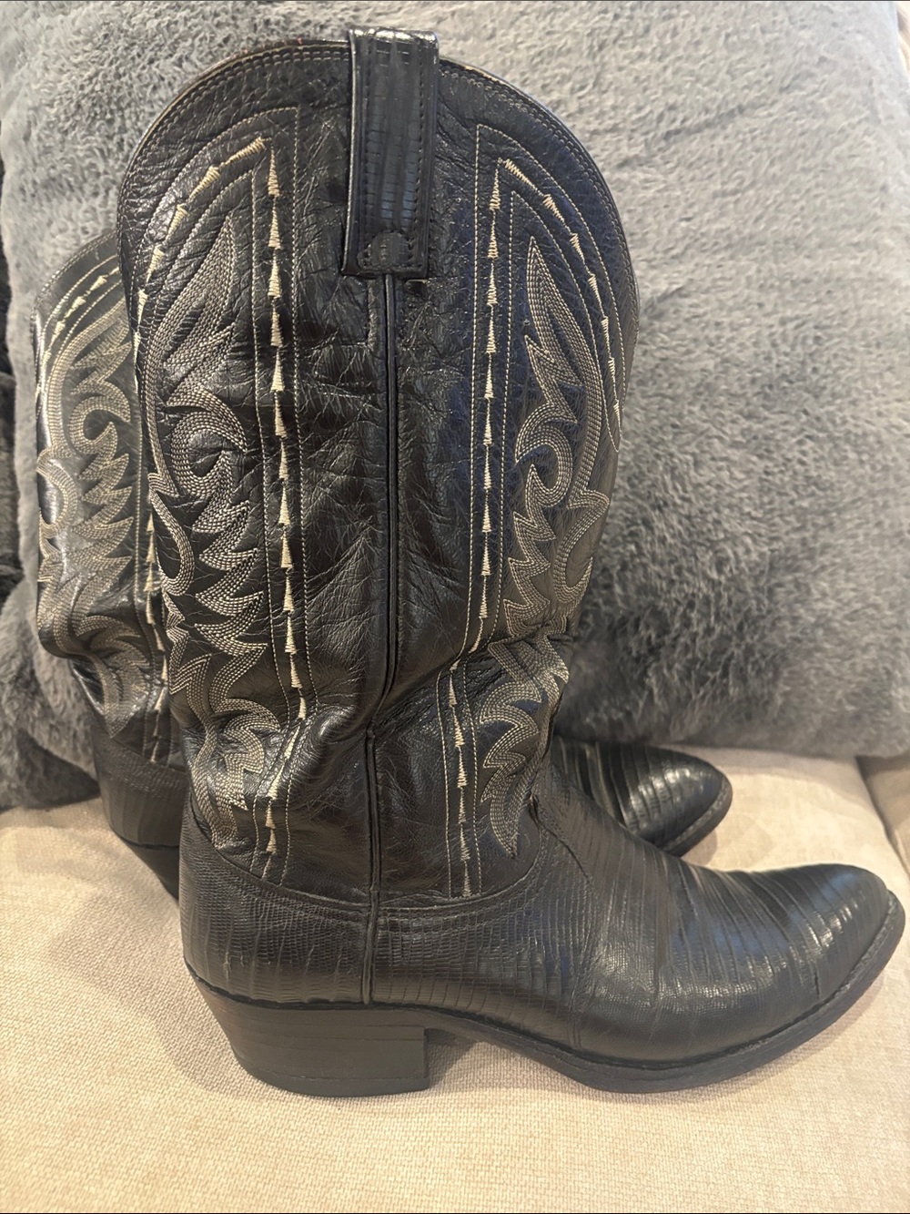 Dan Post Black Lizard Cowboy Boots Men's 10.5 B (Narrow)